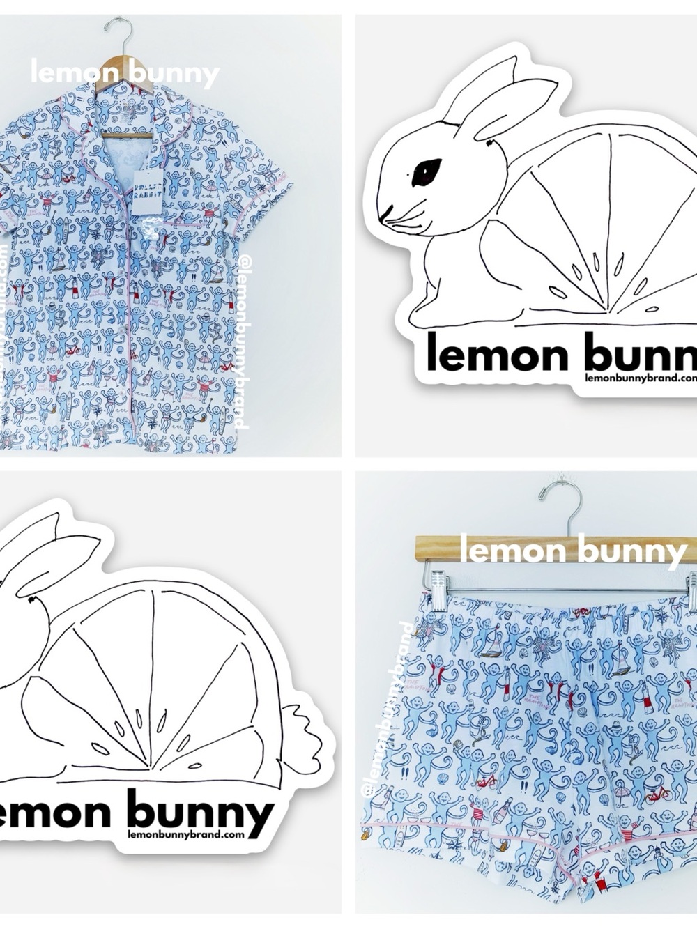 Roller Rabbit Hamptons Monkey Polo Pajamas in Blue Size Small S Brand New NWT